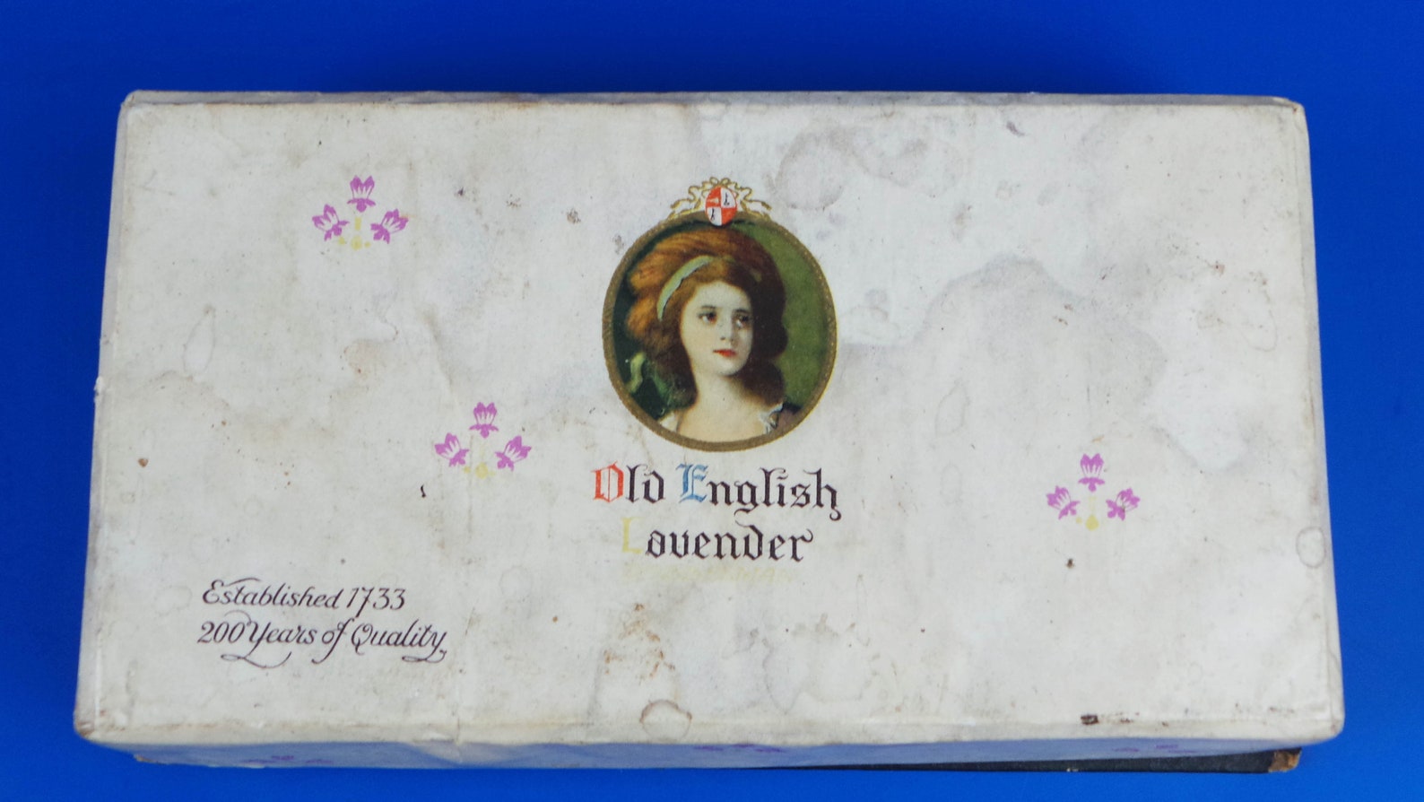 Antique Cardboard Box With Three Old English Lavender Soaps Etsy