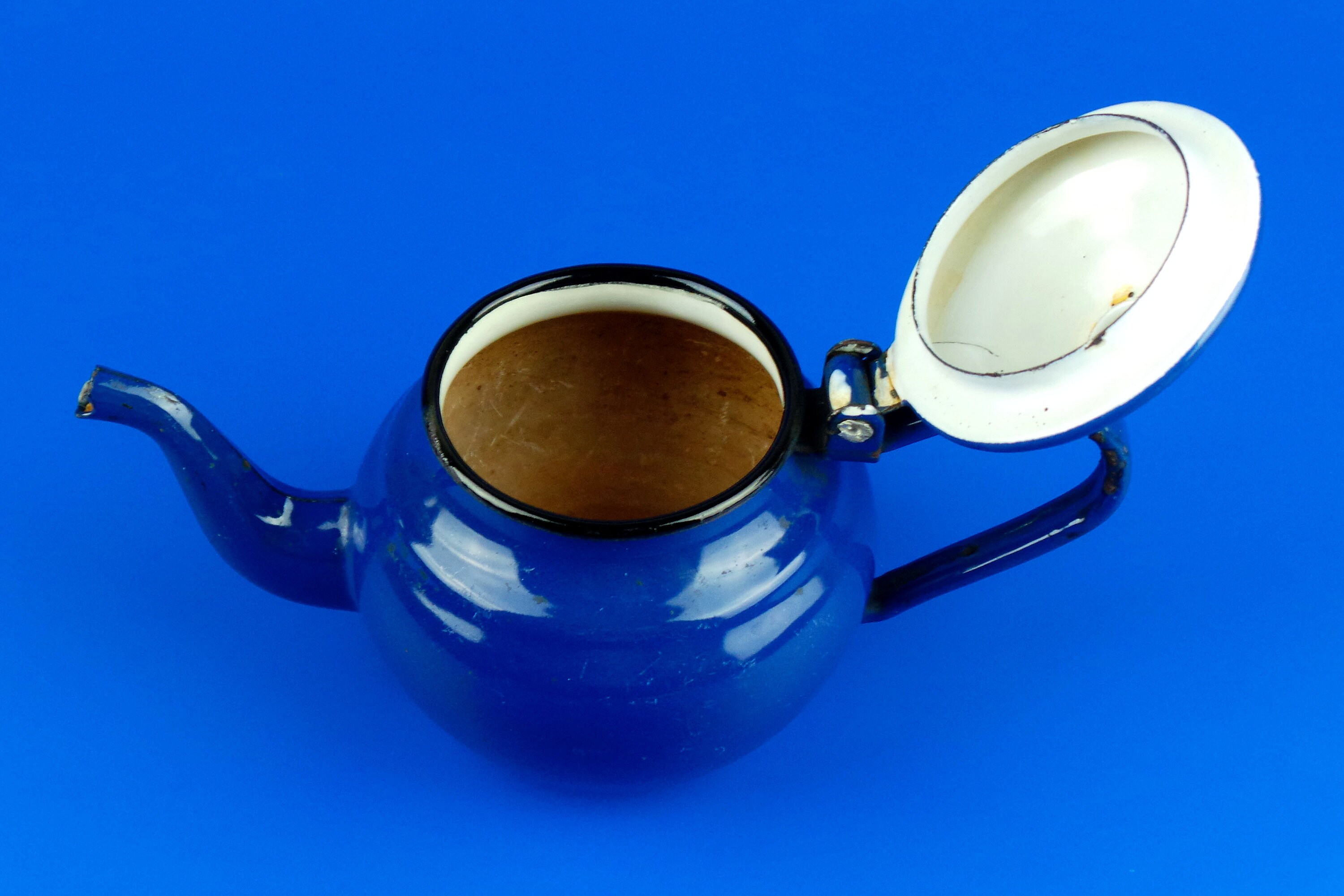 Vintage Enamel Teapot Vintage Blue Kettle Retro Kitchen Decor Etsy