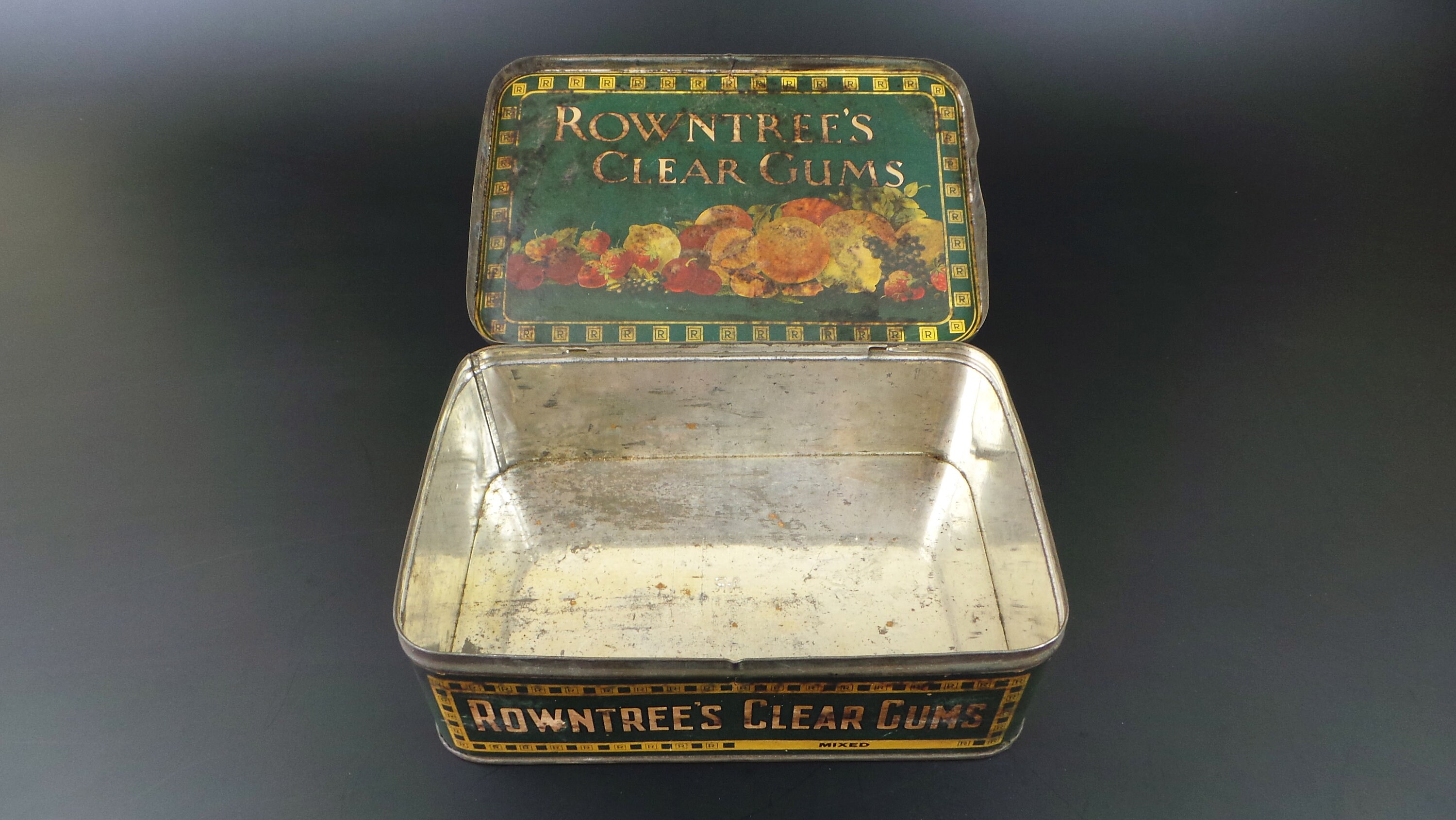 Antique Large Tin Box Rowntree's Clear Gums Rare Vintage Etsy