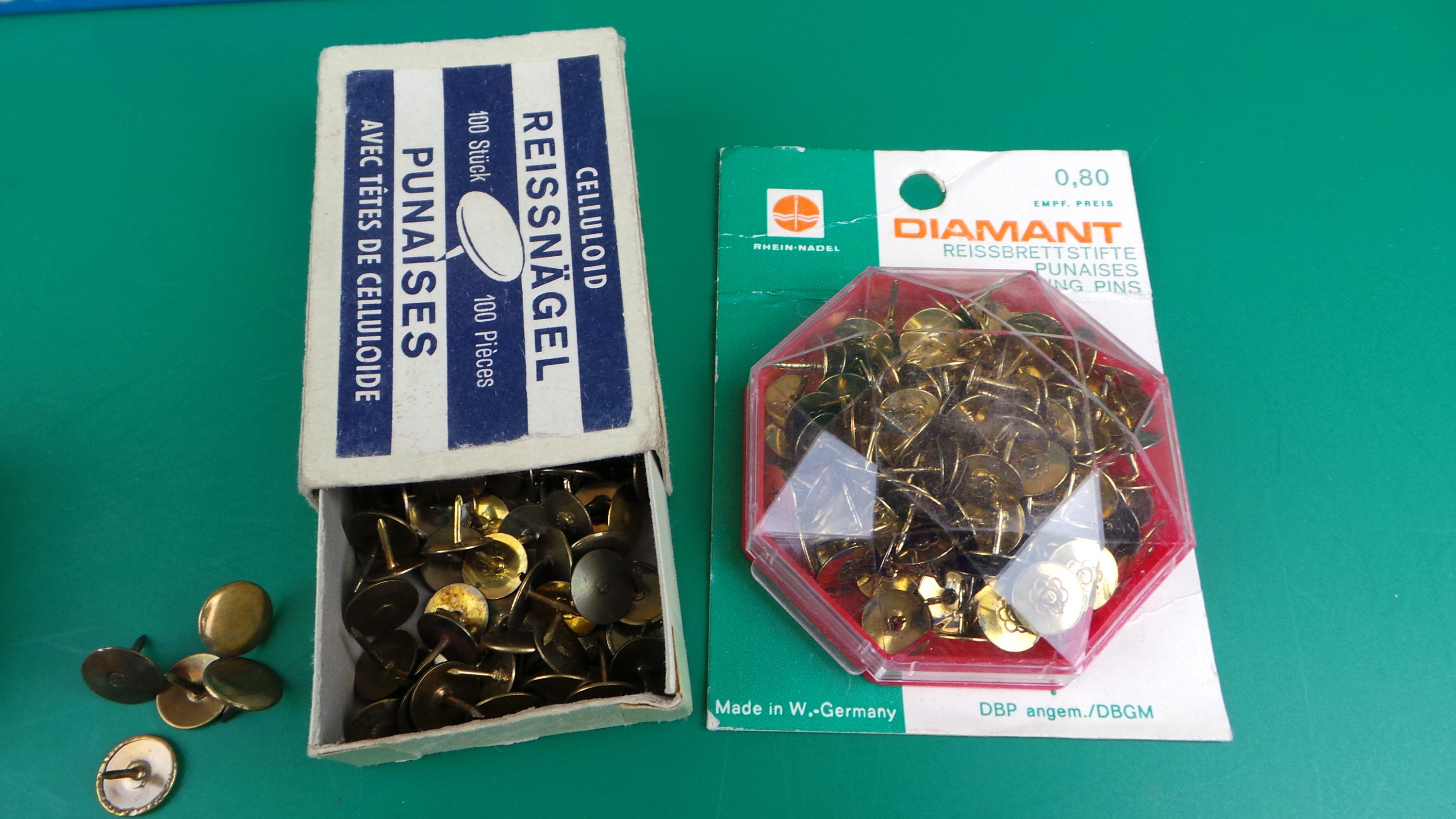 Set of Six Boxes Drawing Pins Punaise Etsy