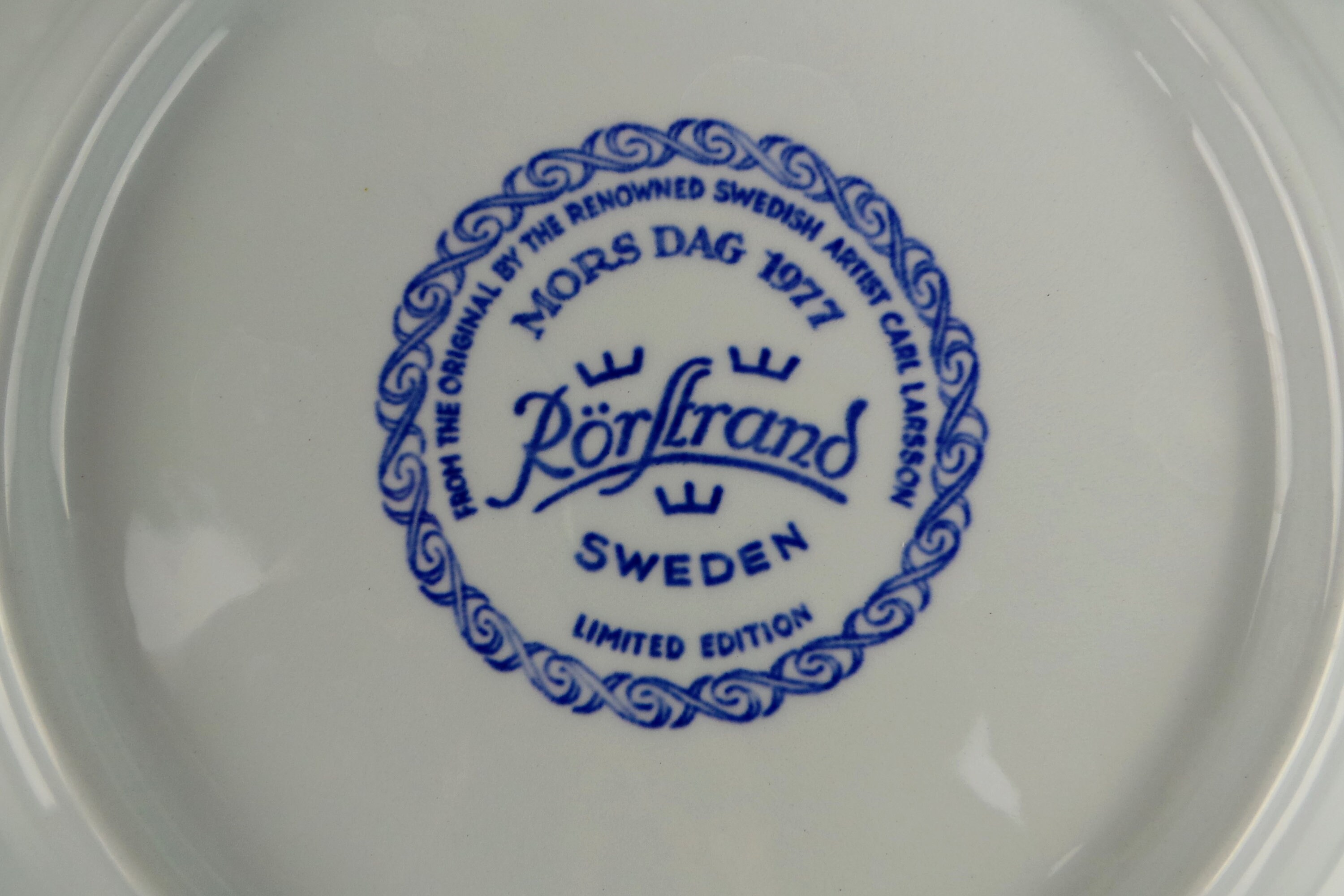 Vintage Wall Porcelain Plate Rörstrand Mothers Day 1977 Design by Carl ...