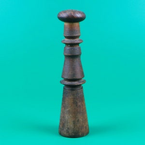 Vintage Wooden Combined Device Potato Masher, Mid Century Kitchen Utensil, Salting Crushing Vegetables, Woody Culinary Crushing Container