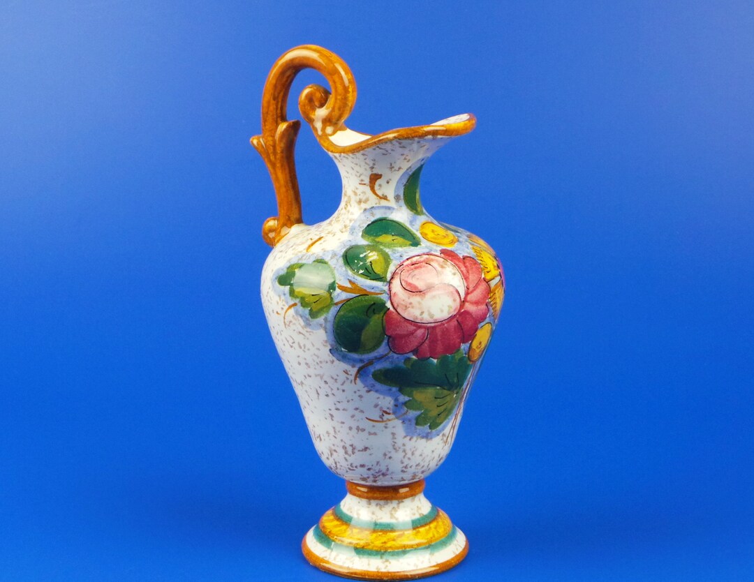 Vintage Handcrafted Ceramic Vase Vintage Hand Painted Vase Etsy