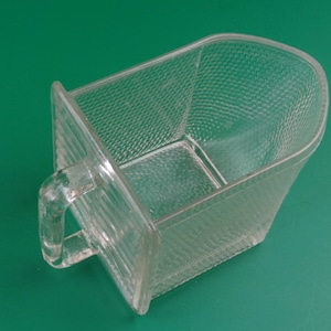 Antique Large Clear Pressed Glass Container Poncet * Vintage Storage Jar for Kitchen Cabinet * Antique Glass Scoop with Handle