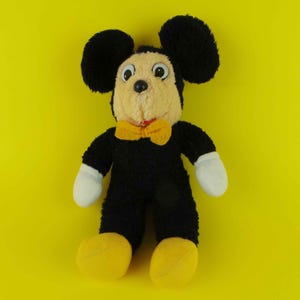 Antique Plush Mickey Mouse 70's * Vintage Collectable Toddler Toy * by Knickerbocker Walt Disney Productions * Sweden