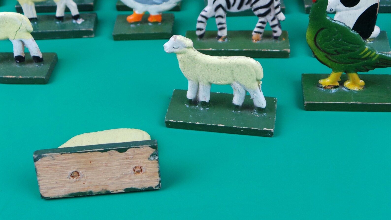 Playset of 28 Antique German Wooden Farm Animals Berthold Collectable