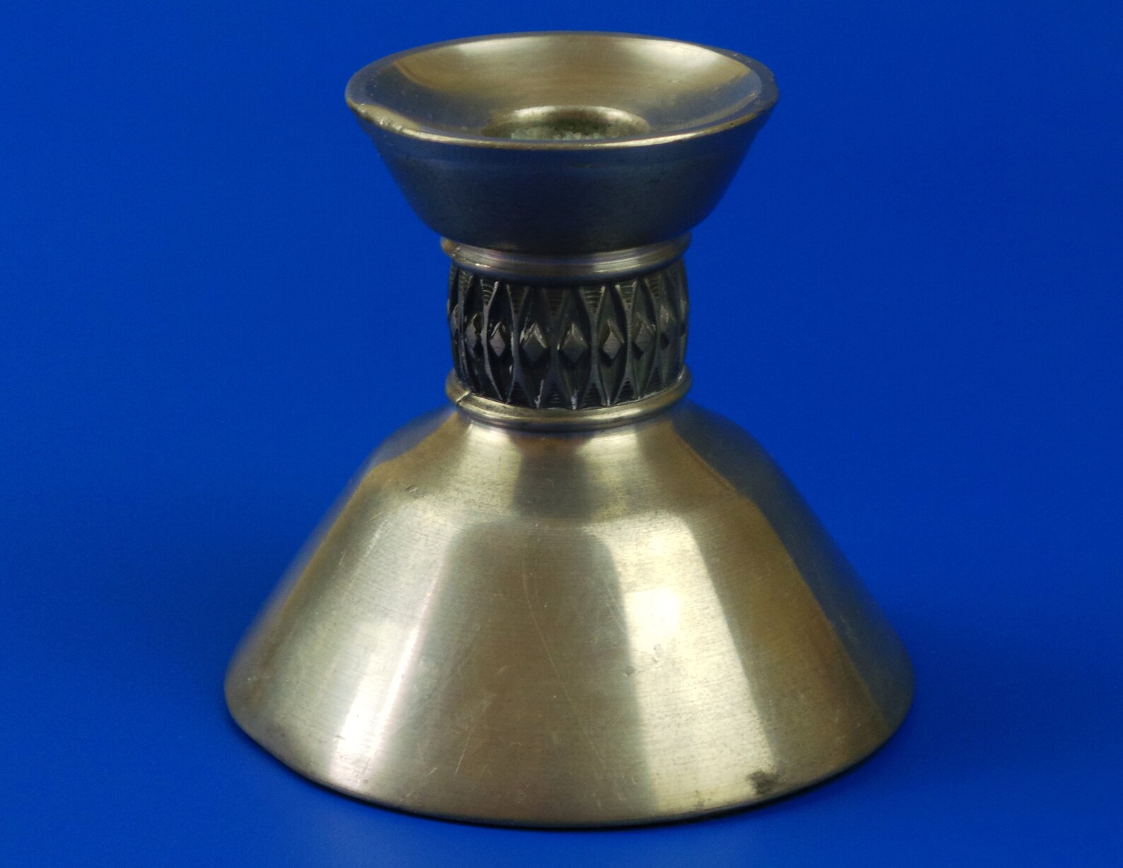 Vintage Pewter Candle Holder Old Large Aluminum Candlestick Etsy