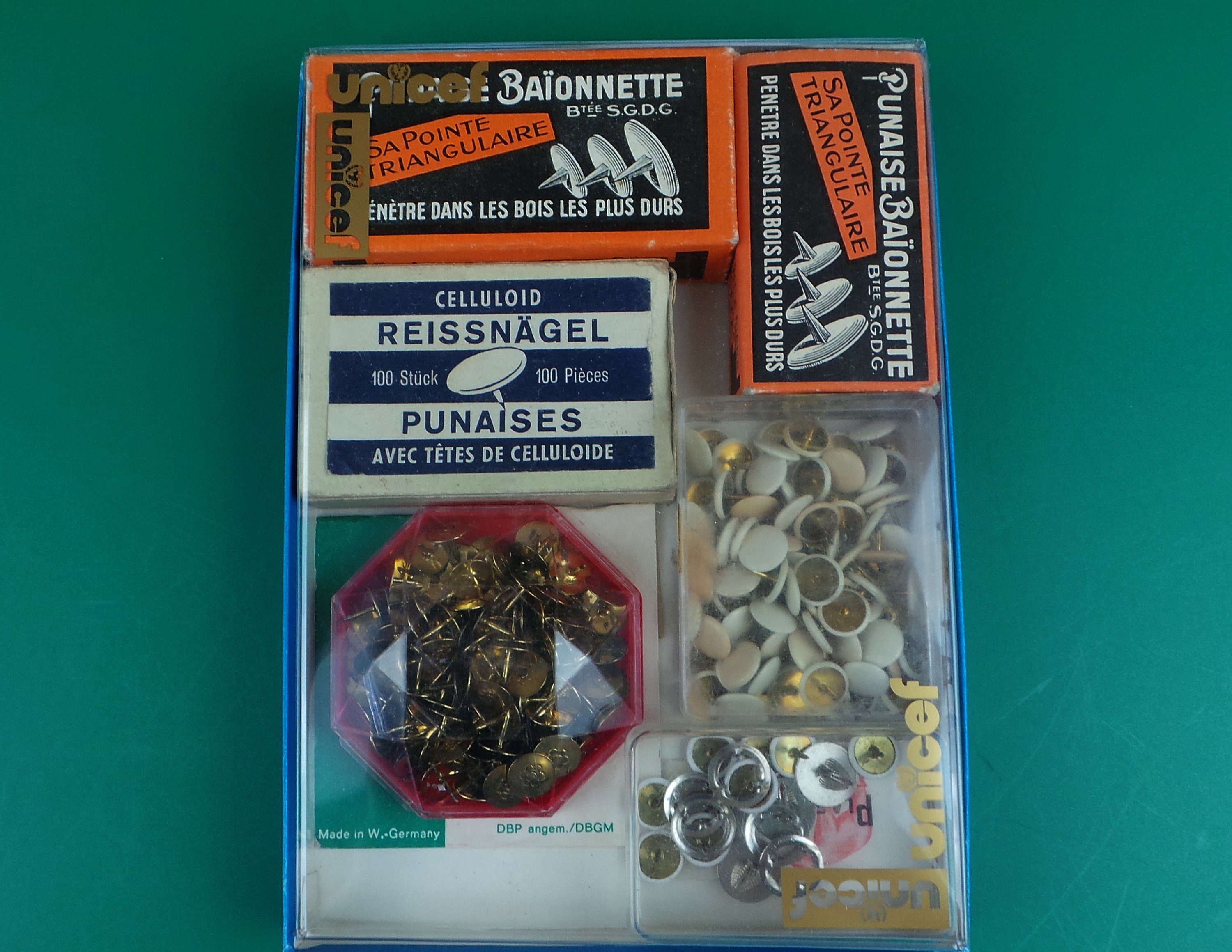 Set of Six Boxes Drawing Pins Punaise Etsy