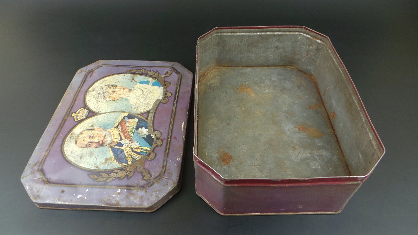 Antique Tin Box Silver Jubilee of King V and Queen Mary Etsy