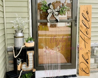 Personalized Porch Sign | 4 FT | 5 FT | Leaning Sign | Porch Decor | Oh Hello | Home | Tall Welcome Sign | Welcome Sign | Leaner | Custom