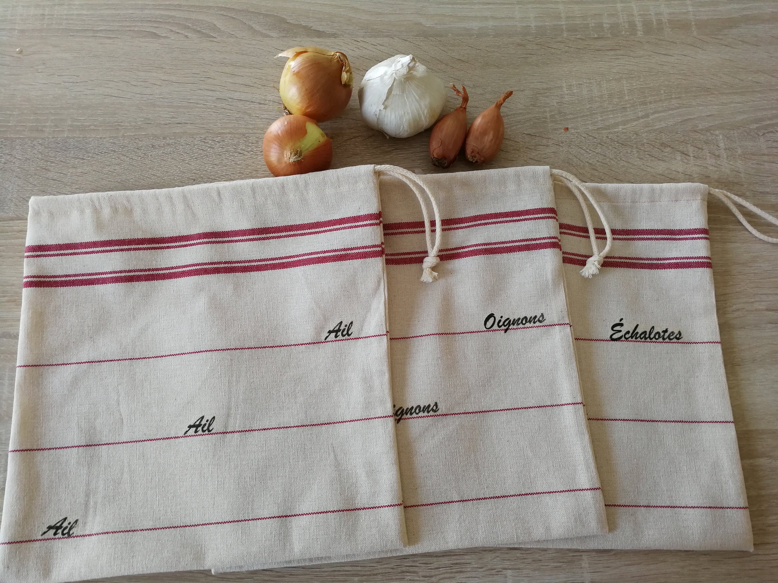 Pochon Aliments, Conservation Ails Oignons Échalotes, Sac Coton, Conservation, Écolo