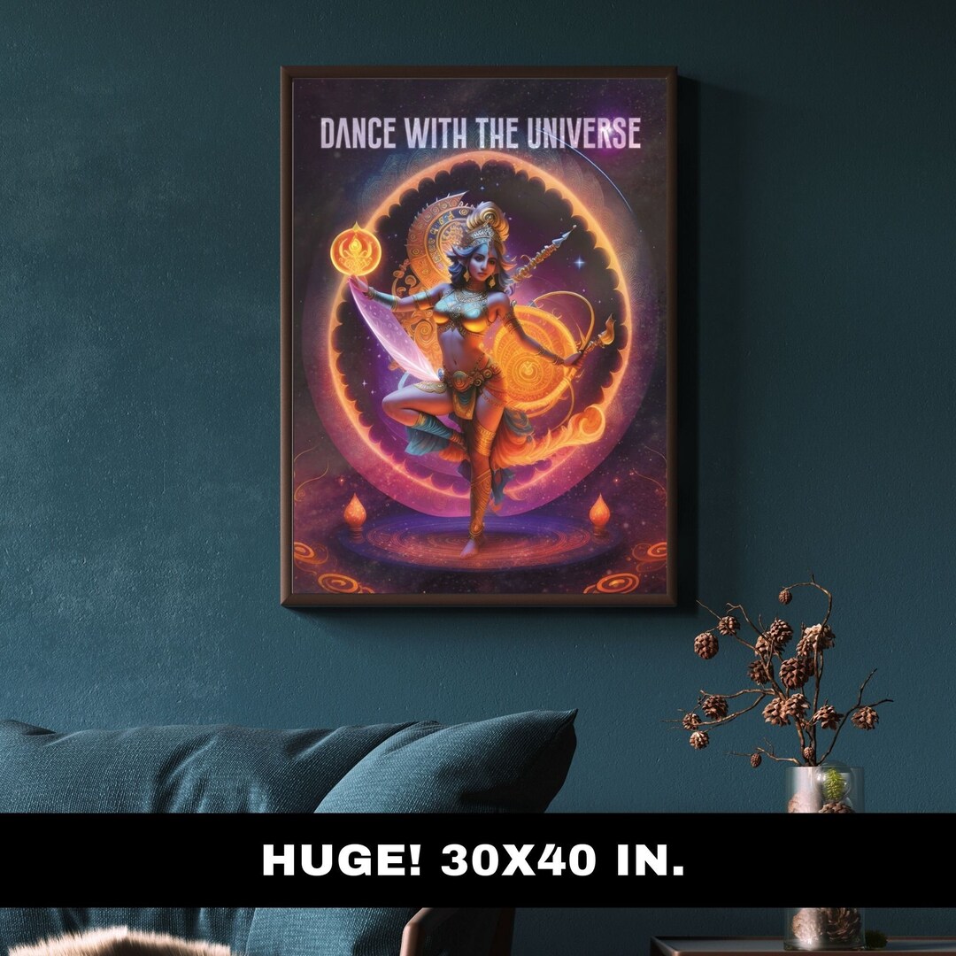 Dance With the Universe A Digital Wall Art Print of a Hindu Like
