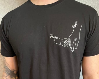 Papa T-Shirt mit Namen / Personalisiertes Vatertagsgeschenk / Weihnachtsgeschenk Papa