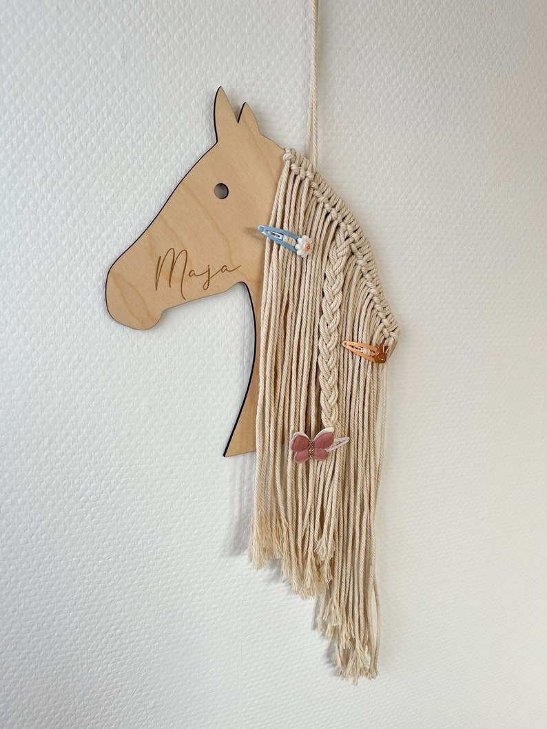 Personalisierter Haarspangenhalter / Haarspangenhalter Pferd / Haarspangenaufbewahrung / Aufbewahrung Haarspangen / Weihnachtsgeschenk Bild 2