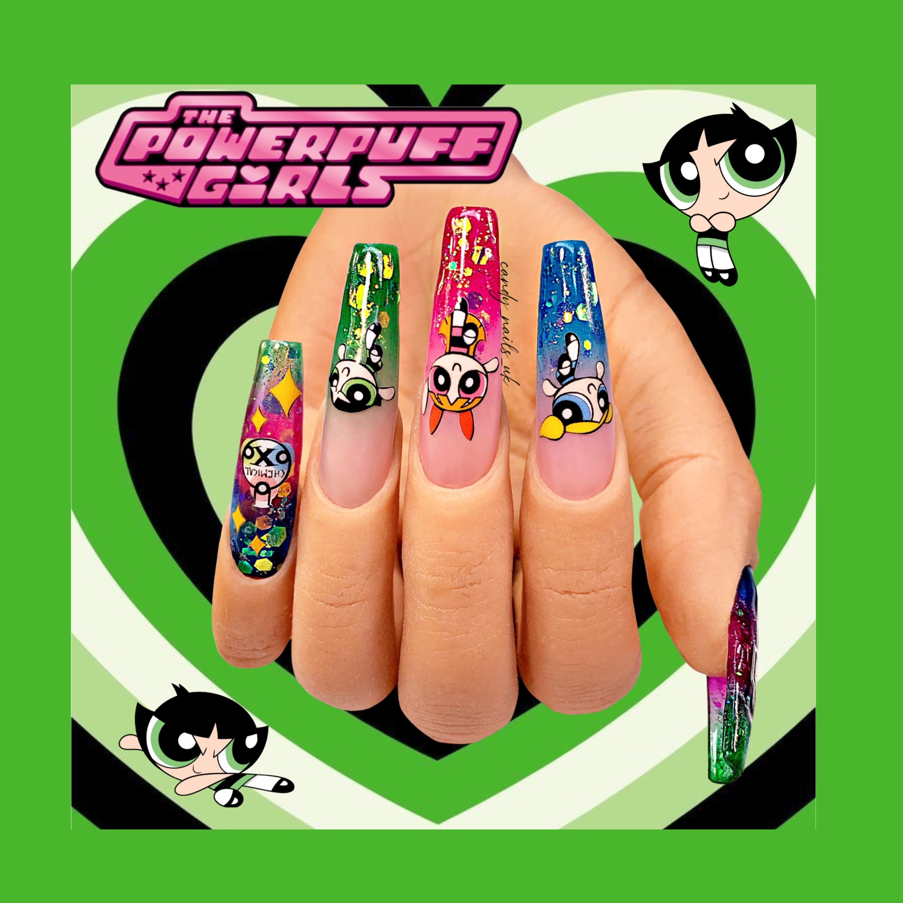 Self Adhesive Nail Art Stickers / Vinyls / Cartoon Girls Power - Etsy