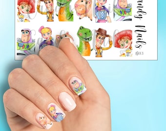 Water slide decals nail art nails transfers cute Toy story friends   nail design magical castle