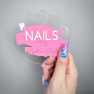 Nail art nailfie pictures branding personalized nail display disc social media prop accesory holder nail technican beauty salon