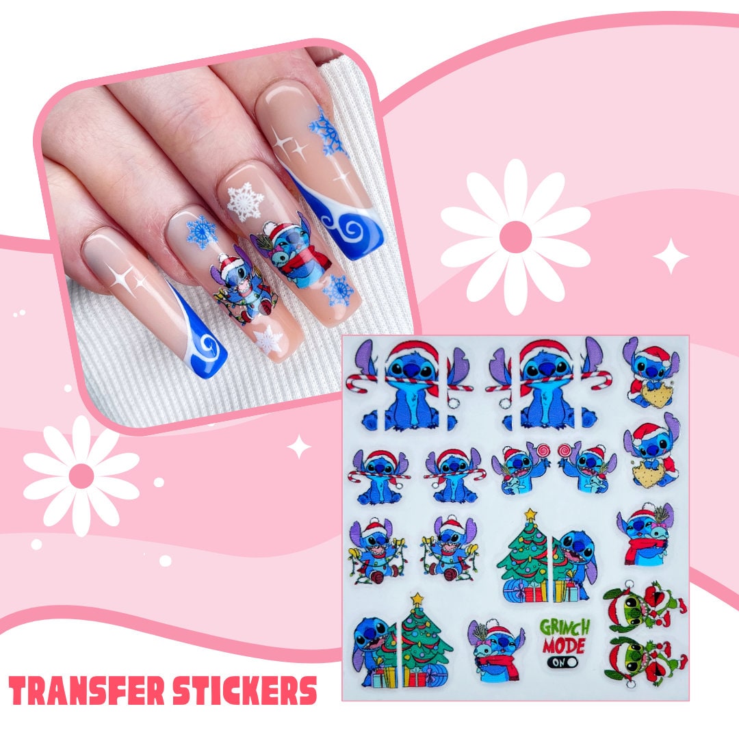 1pcs Disney Stitch Sticker Anime Nail Stickers 2022 3D Nails