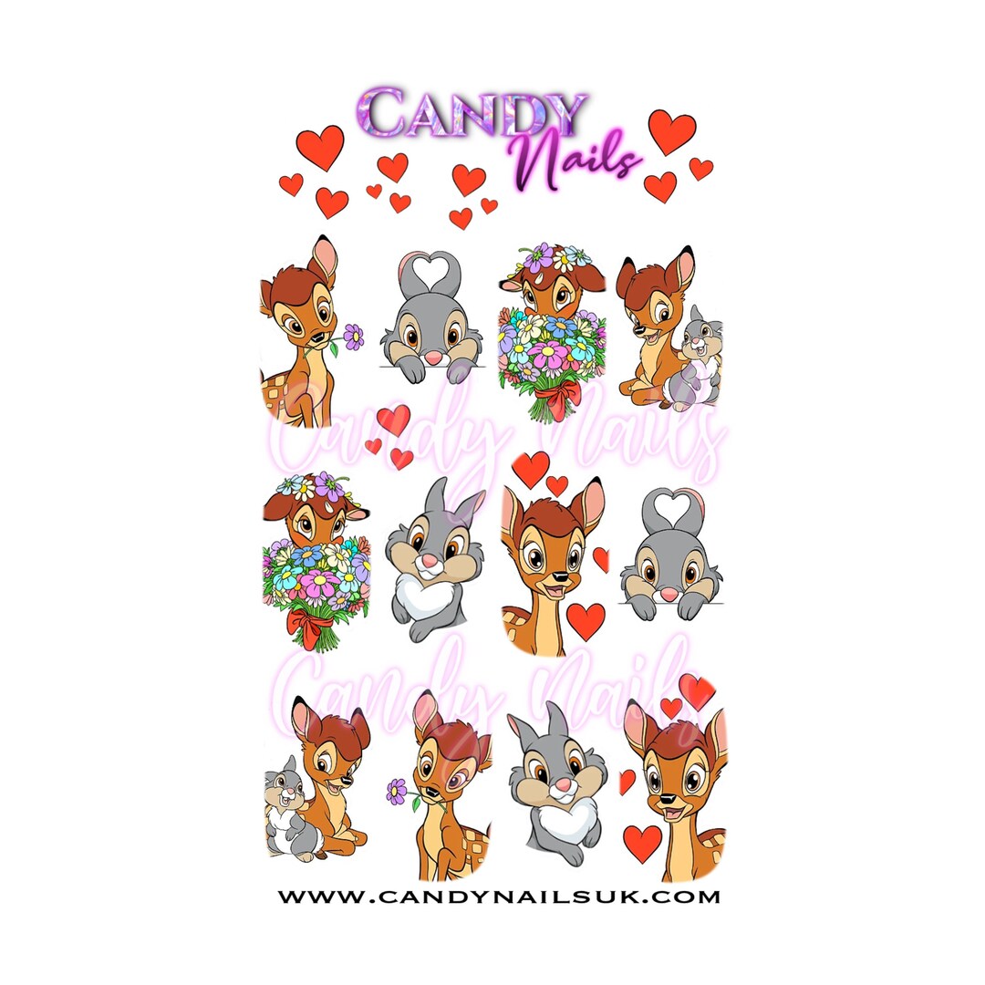 Water Slide Nail Decals Nail Art Nails Transfers Bambino Inspired Hand