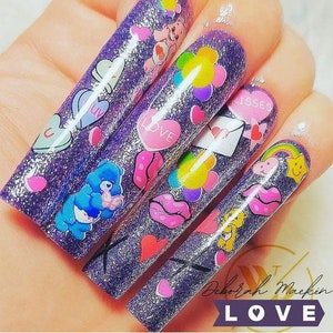 Stickers nail art / vinyles / Ours mignons dessin animé nostalgie des années 90