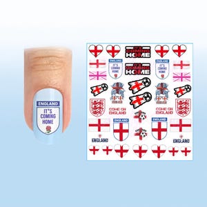 Candy nails  nail art transfer stickers cute its coming home football 2026