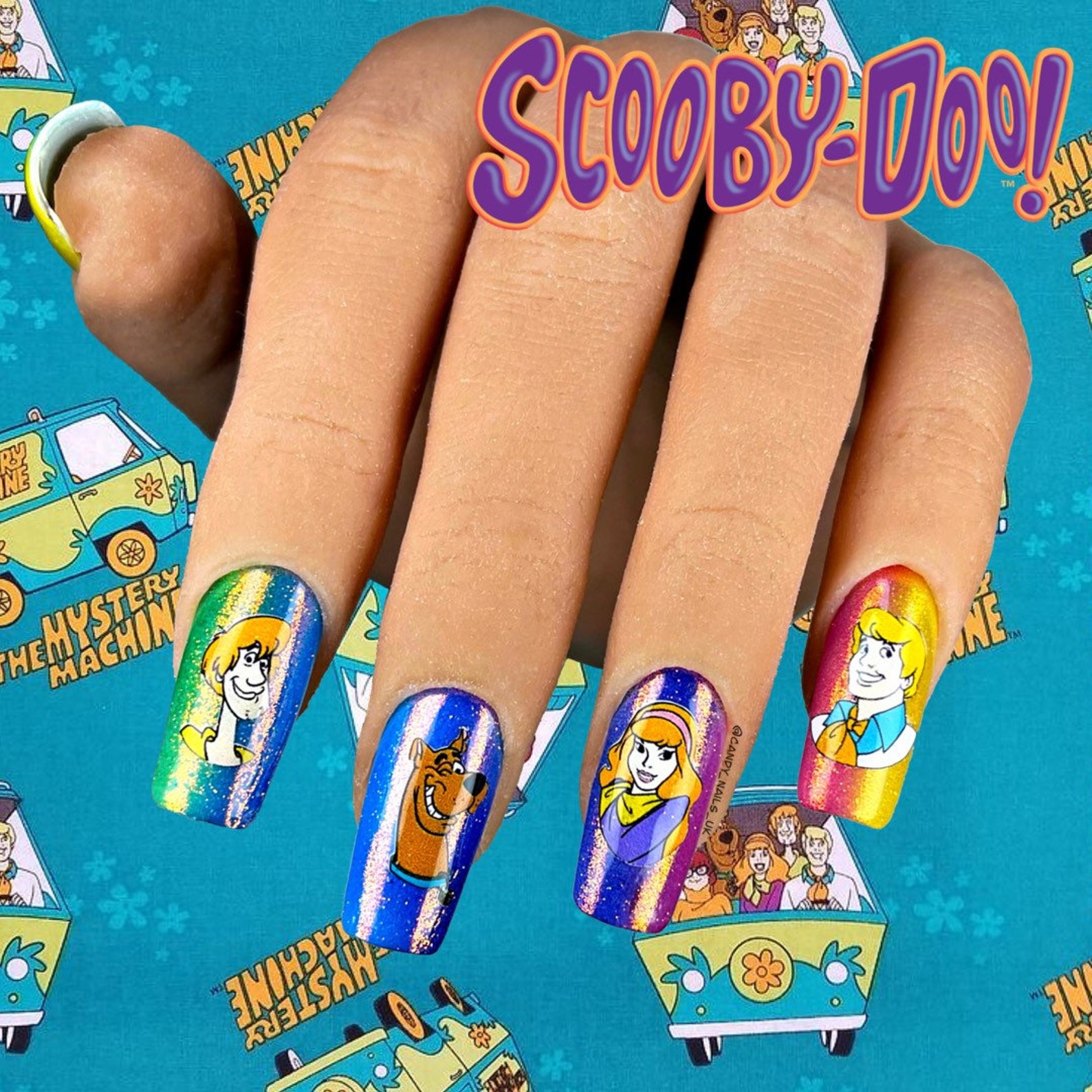 Self Adhesive Nail Art Stickers / Vinyls / Cute Scooby Dog Etsy