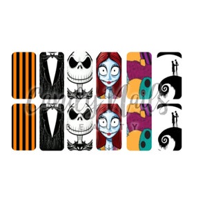Water slide nail  art  decals nails transfers halloween jack sally pumpkin king