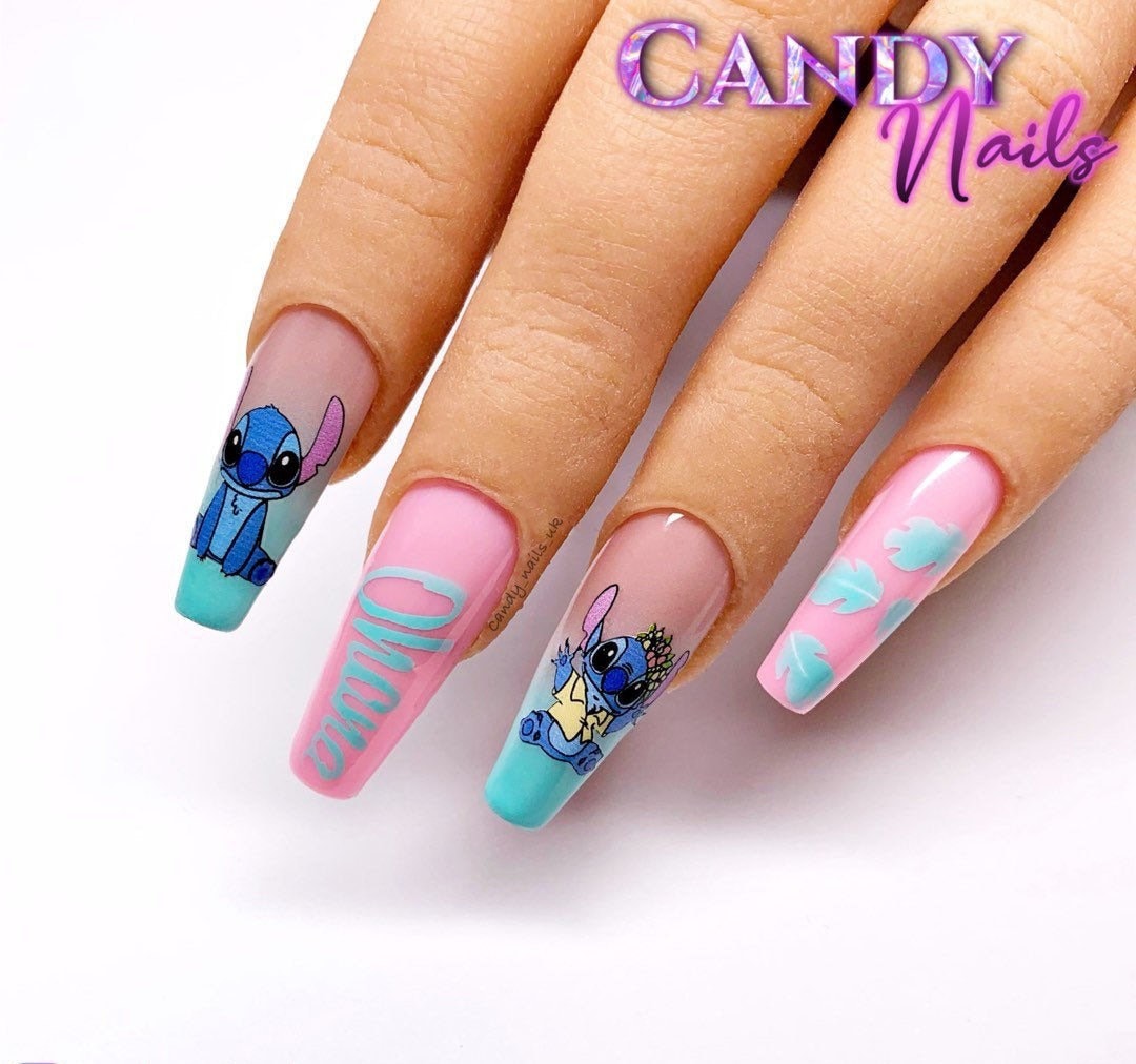 custom, Makeup, Disney Lilo Stitch Nail Art Decals