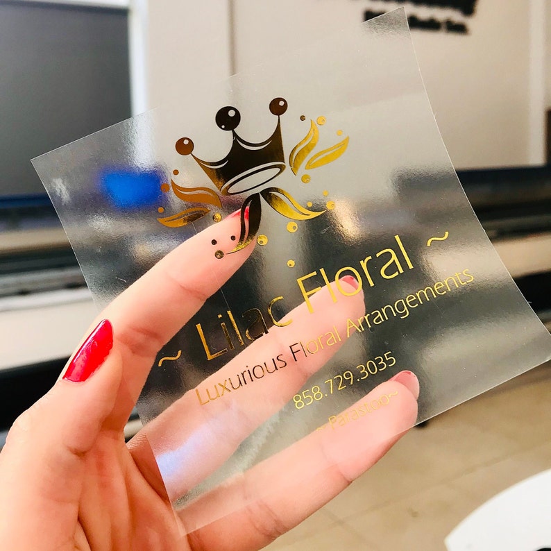 Gold Foil Printing Gold Clear Custom Stickers Transparent Etsy