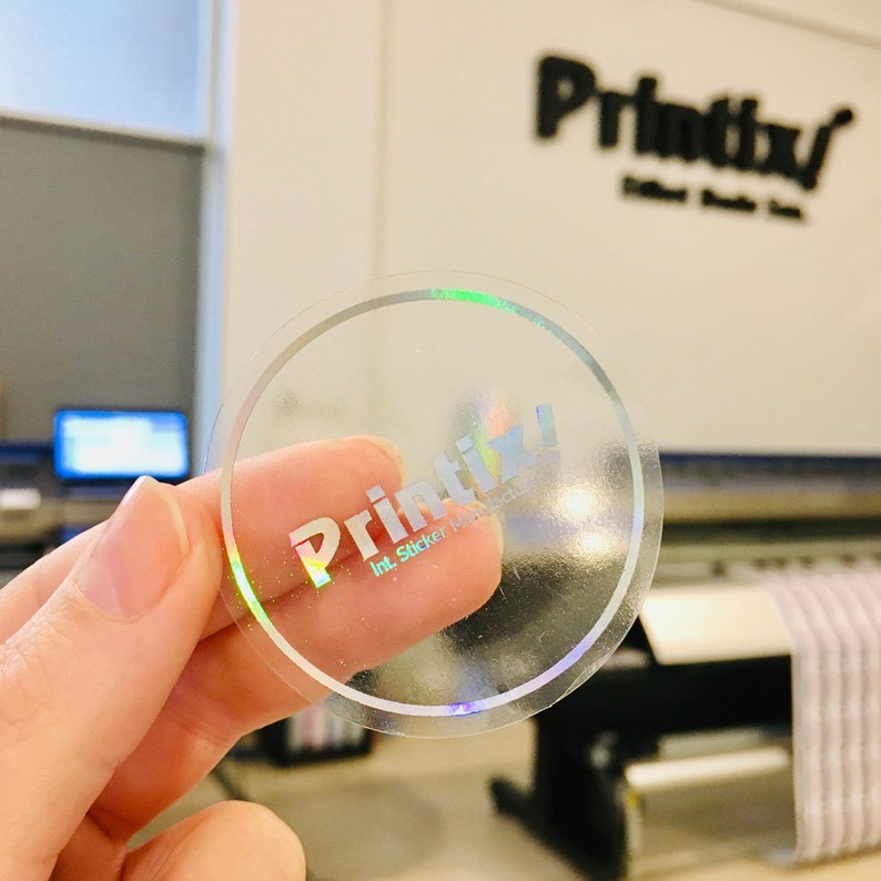 Holographic Clear Custom Stickers Custom Product Labels Etsy