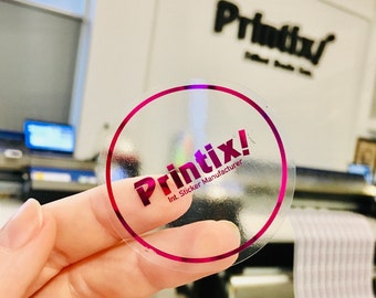 Pink Clear Custom Stickers, individuelle Produktetiketten, Pink Foliendruck, Transparente Sticker, beliebige Form, Logo-Etiketten