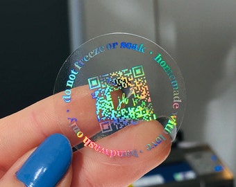 Holographic Clear Custom Stickers, Custom Product Labels, Holographic Foil Printing, Transparent Stickers, Any Shape Custom Stickers