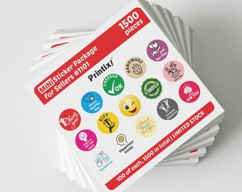 Verkäufer Sticker Paket, 1.500 Stück von 1" benutzerdefinierte Sticker, Verpackung Sticker, Kaffee Etikett, Beliebige Form Sticker, Bulk Stickers, Sticker Set