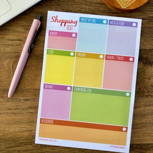 Magnetic Shopping List & Meal Planner A5 Notepad