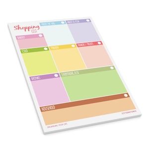 Magnetic Shopping List & Meal Planner A5 Notepad
