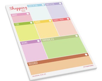 Magnetic Shopping List & Meal Planner A5 Notepad