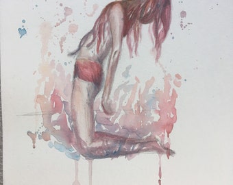 Burn, gouache watercolor on paper 8x11”