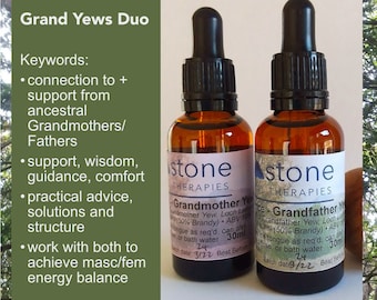 The Grand Yew Duo Set - 2 x 30ml Landscape Vibrational Essence (Limited Edition) - Grandmother/father Yews - guidance, support + comfort