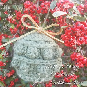 PDF PATTERN Rustic Charm Christmas Ornament - Crochet Pattern - christmas tree crochet instructions download decor