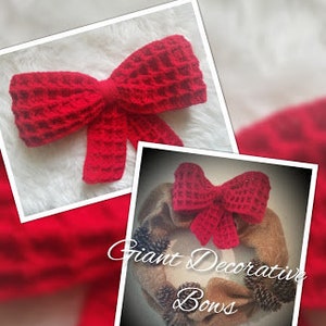 PDF Pattern Giant Decorative Bows - Crochet Pattern -  printable download instructions file Christmas decoration baby boy girl wreath door