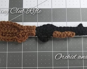 PATRÓN PDF - Rifle del club de caza - Instrucciones para aplicar escopeta sobre cómo hacer un regalo de Navidad para hombres con pistola de caza de ciervos en crochet