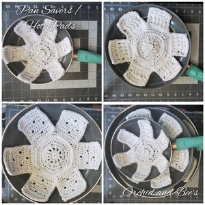 PDF PATTERN - Pan Savers Liners Hot Pads - crochet instructions for how to make pan savers liners hot pads for cooking kitchen oven mitts