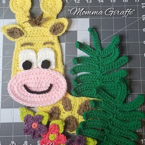PDF PATTERN - crochet pattern april the giraffe Momma girraffe applique blanket pillow baby shirt tshirt applique download