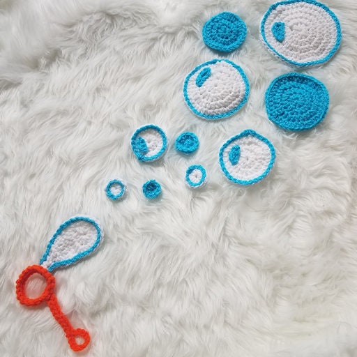PDF PATTERN Whimsical Bubbles - Crochet Applique Pattern - printable download instructions file children blanket designs boy girl kids
