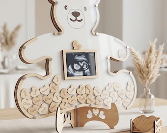 Teddy Bear Baby Shower Guest Book Frame – Keepsake Nursery Decor