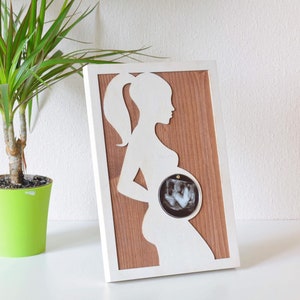 Schwangerschaft Ultraschall Fotorahmen | Holz | Schwangere Rahmen Ankündigung | Sonogramm Bilderrahmen | Erste Schwangerschaft Geschenk | Baby-Fotorahmen