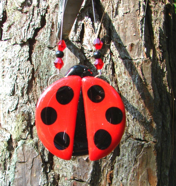 Ladybug / Fused Glass / Gardenscape Etsy