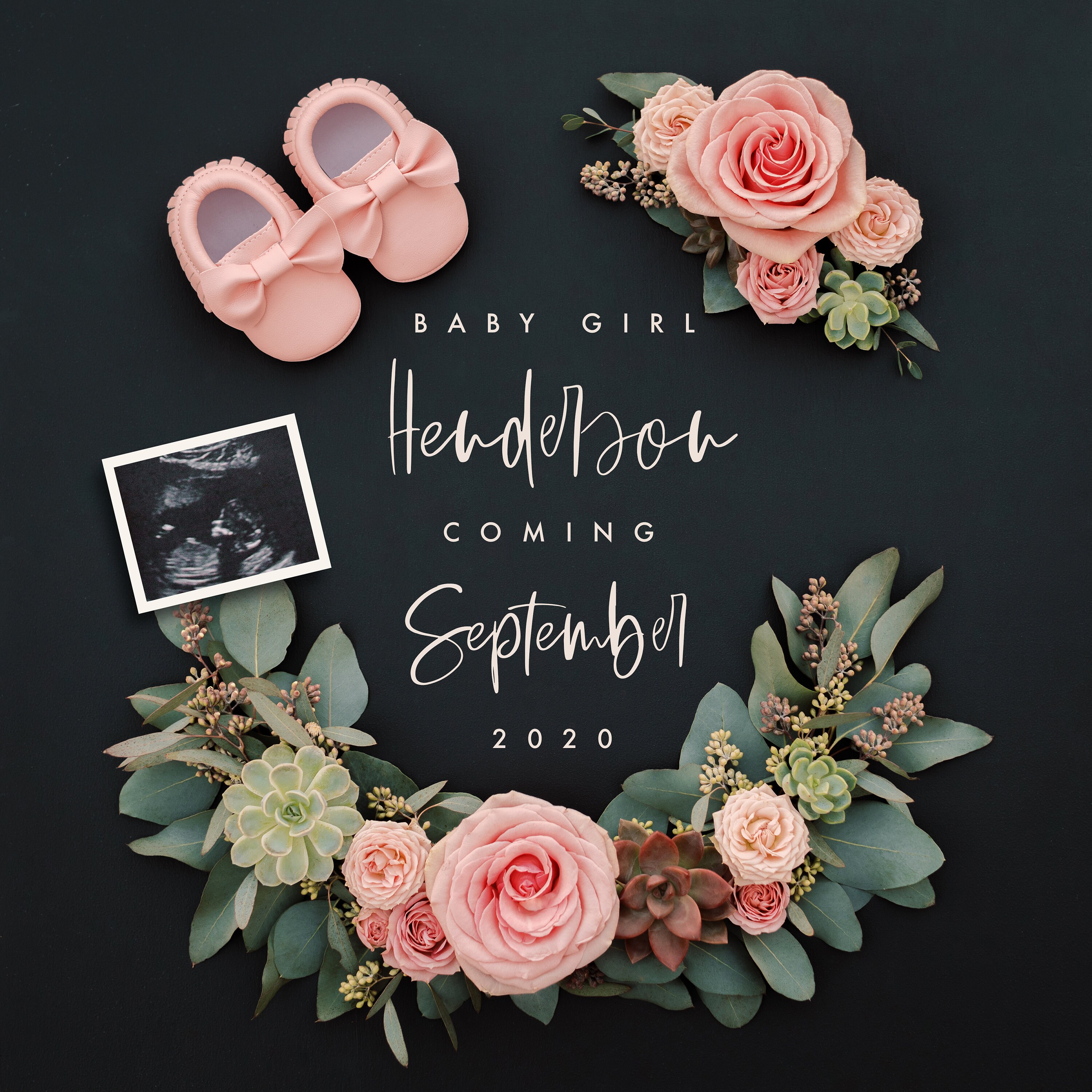 Paper Party Supplies Girl Pregnancy Announcement Digital Download 