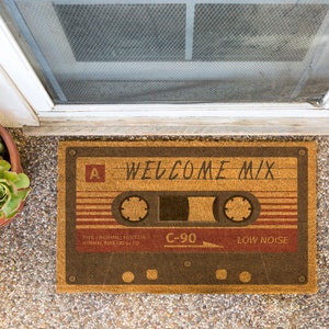 MIX TAPE WELCOME - Mix Tape Design, Welcome Mix, Welcome Mat, Casette Tape, Funny Mat, Tough Mat, High Quality Print, Housewarming Gift