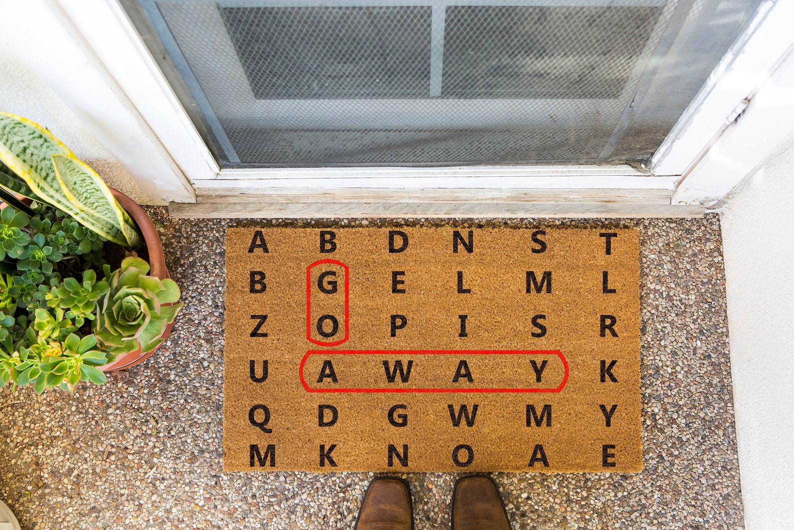 SUBTLE GO AWAY Word Search Go Away Doormat Word Search Etsy